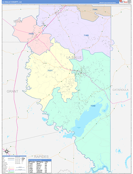 La Salle Parish (County), LA Wall Map